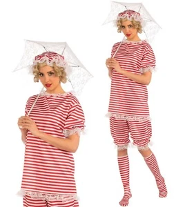 Traje de baño victoriano de verano para mujer años 20 junto a la playa bañista disfraz elegante - Imagen 1 de 2