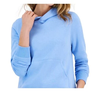 ID Ideology Women's Fleece Hoodie Kangaroo Pocket Light Blue Size Medium NWT $36 - Picture 1 of 8