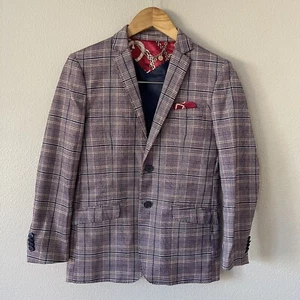 ELIE BALLEH Boys Plaid Jacket Size L 14-16 - Picture 1 of 9