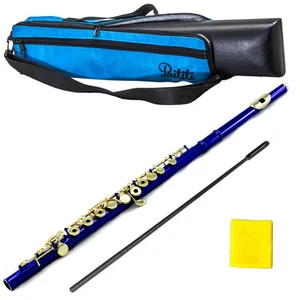 LIMITED TIME! Band Approved C Foot Blue/Gold Open Hole C Flute **FINAL Sale** - Picture 1 of 6