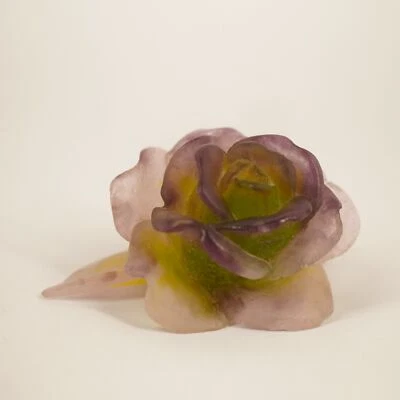 Escultura de vidrio rosa púrpura Daum Pate de Verre - Envío gratuito EE. UU. Foto 1 de 4
