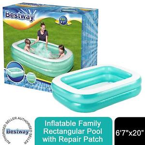 Bestway Swimming Pools, Inflatable Rectangular Pools with Repair Kit, 2m or 2.6m