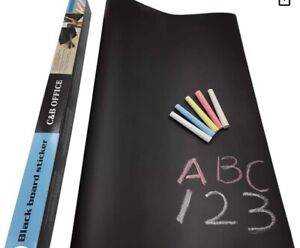Tableau noir film papier de contact auto-adhésif 17,5 po x 78 po comprend craie
