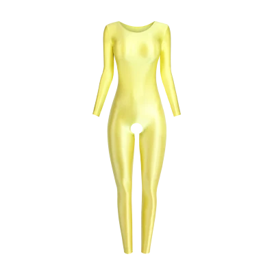 Women Sexy Jumpsuits Legging Shiny Glossy Catsuit Overalls Bodysuit Leotard Suit - Image 1 of 4