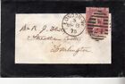 QV Penny Red Memoriam Cover with Wine message: London-Darlington, 8-9 Mar 1875