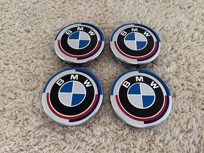 4x Nabendeckel für BMW 68mm 50 Jahre M Performance Nabenkappe Felgendeckel - Image 1 of 2
