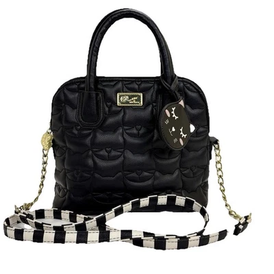 Luv Betsey Johnson Kitty Face Dome Satchel / Crossbody Black - Image 1 of 4