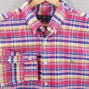 Camisa Ralph Lauren Para Hombres XL Cuadros Calce Clásico Abotonada Informal Vestido Oxford - Imagen 1 de 14