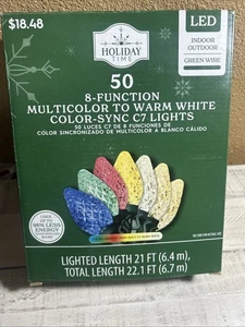 HOLIDAY TIME 50 8-FUNKTION MEHRFARBIG BIS WARMWEISS C7 LED-LEUCHTEN 21 Fuß - Bild 1 von 4
