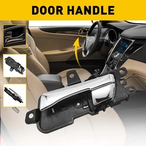 Manija interior puerta conductor reparación interior para Hyundai 15 Sonata 2011- Kit cromo - Imagen 1 de 12