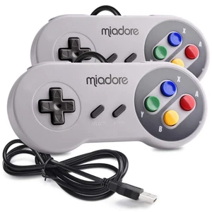 2 Pack USB Controller for SNES Retro Gaming, SNES USB Classic Gamepad Joypad ... - Picture 1 of 7