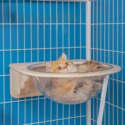 Wall-Mounted Cat Capsule and Sisal Scratching Post Set - Image 1 of 4