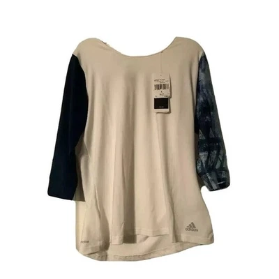 Camiseta Adidas Essex Manga 3/4 Blanca Talla Grande Foto 1 de 4