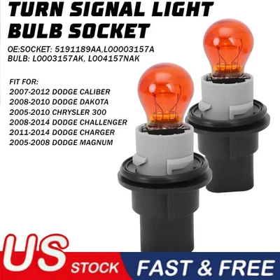 2x Turn Signal Light Flasher Bulb Socket For Chrysler Dodge Challenger Charger - Image 1 of 4