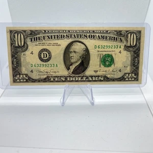 Old Design $10 Dollar Bill Series 1988A (63299233) Old US Paper Currency - Picture 1 of 2