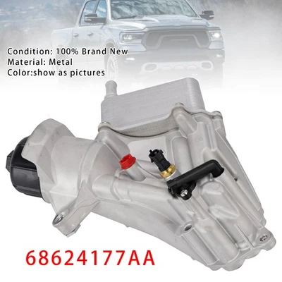 Oil Filter Oil Cooler Assembly 68624177AA For Dodge Ram 3.0L V6 DIESEL 2014-2019 Foto 1 de 4