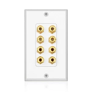 8 Postazioni Speaker Wall Plate Home Theater Plate Audio Panel per 4 Altopa3045 - Photo 1/1