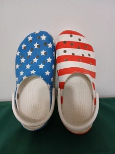 Crocs Classic American Flag Clog Size M6 W8 Red White Blue USA Stars Stripes - Picture 1 of 16