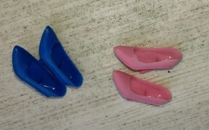 Vintage 1980s Barbie Doll Shoes Pink & Blue - Picture 1 of 13