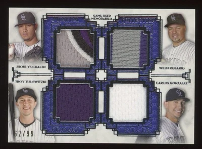 2014 Topps Museum Primary Pieces Tulowitzki Gonzalez Rockies #/99 Foto 1 de 2