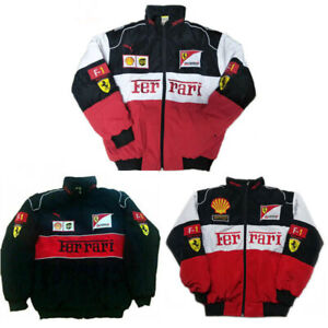 New Mens FERRARI Red Black Embroidery EXCLUSIVE JACKET suit F1 team racing