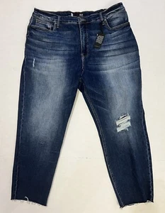 Pantalones de mezclilla para mujer Kut from the Kloth talla 20W Rachael Fab Ab Mom lavado oscuro dobladillo crudo - Imagen 1 de 15
