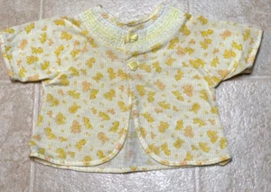 Vintage Carters Layette Yellow Animals Crochet Collar Short Sleeve - Picture 1 of 7
