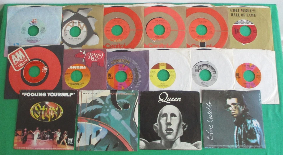 Hit Songs 45 RPM Vinyl Records Pop Rock & More 1970's 1980's Clean Plays Well - Image 1 of 1