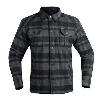 BRIDGMONT Mens Motorbike Motorcycle Shirt Lumberjack Reinforced Made with Kevlar CE Armour