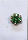 BOHO CRYSTALS 22 kt gold nose ring pin stud GREEN ROUND India 16 gauge-USA S #43