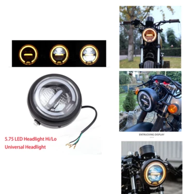 Светодиодная мотоциклетная фара 5-3/4 дюйма для Harley Davidson Sportster XL 883 1200 Dyna - Изображение 1 из 4