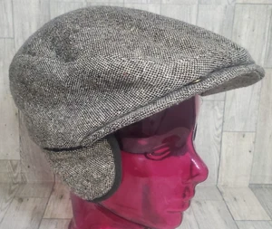 Winter Gray Dorfman Pacific Co. Ear Flap Cabbie Hat Snap up Brim (Large) READ! - Picture 1 of 11