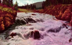 Postal Firehole Cascades Parque Nacional de Yellowstone Wyoming - Imagen 1 de 2