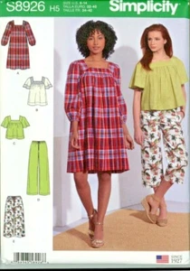 Misses Kleid, Top, Hose Simplicity Muster S8926 Gr. 6-14 ungeschnitten - Bild 1 von 2