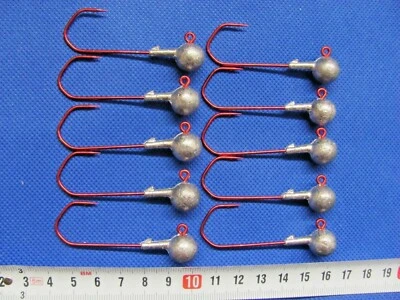 10 VMC 5150 RD RUNDKOPF JIGKÖPFE GR. 4/0  HAKEN FÜR GUMMIFISCHE KOPYTO TWISTER - Bild 1 von 3