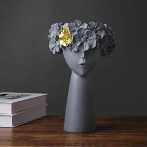 Sculpture Statue Vase Home Decor European Style Flower Pot Room Tabletop Display