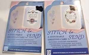 (2) DN STITCH & SEND KITS - STITCHABLE GREETING CARDS - Picture 1 of 5