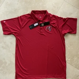 Tampa Bay Buccaneers Golf Antigua Red Polo Shirt Large Style Compass - Picture 1 of 9