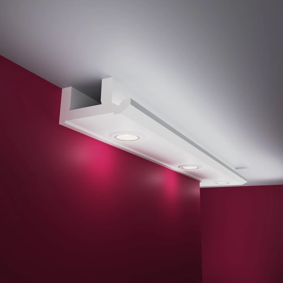 Baguettes en stuc ELHARE spot profil LED bande éclairage indirect lumière XPS... - Photo 1/4