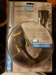 Monster Premium 6ft DVI400 Single Link Gold Plated Triple Shielded Sleeved Cable - Picture 1 of 6