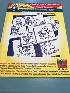 Aunt Marthas 4016- Barn Animals Embroidery Transfer Pattern - Picture 1 of 2