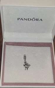 Genuine Pandora Silver & 14K Gold Cupid Dangle Charm VGC Unboxed Valentines - Picture 1 of 8