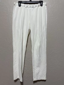 Eileen Fisher Women’s Pants Size Medium Cream Pull On Stretch Leggings Made USA - Picture 1 of 3