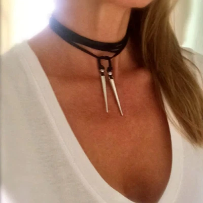 Collana Pendente Donna Velluto Girocollo Bracciale Regolabile - Immagine 1 di 4