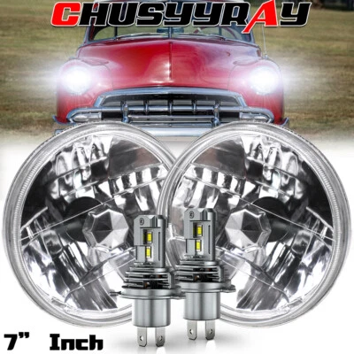 Faróis de LED redondos 2X para 1949-1950 1951 1952 Chevy Styleline Deluxe 7" polegadas - Imagem 1 de 4