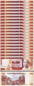 Guinea Bissau 1000 Pesos 1993, UNC, 20 Pcs LOT, Consecutive, P-13b - Picture 1 of 5