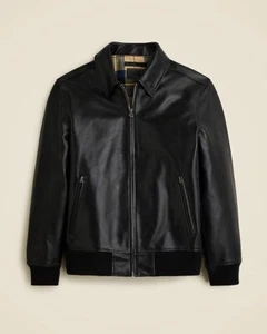 New Jcrew J Crew Italian Leather Jacket Size Small Black $798 NWT - Picture 1 of 8