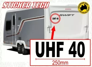 CALCOMANÍA ADHESIVA PERSONALIZADA NÚMERO CANAL RADIO UHF PARA CARAVANA UTE BARCO 4X4 - Imagen 1 de 3