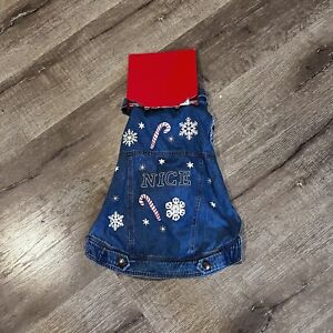 Wondershop Dog Vest Blue Denim Ugly Christmas Holiday Shirt  M See Pics