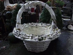  Gran cesta de piedra muebles de jardín stone baskets jarrón maceta fuente figura de piedra - Imagen 1 de 5